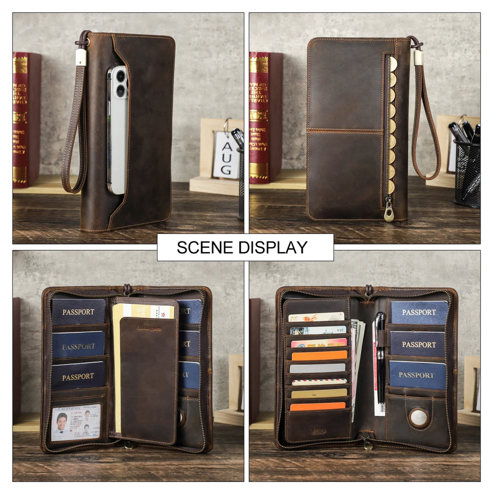 Family Travel Organizer with Passport & AirTag Slot