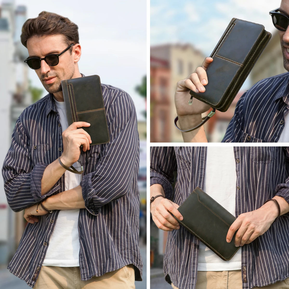 Family Travel Organizer with Passport & AirTag Slot